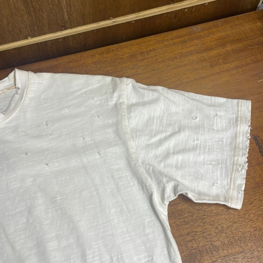 EPTM T-Shirt “The Distressed Long Tee” in Cream White by The Perfect Example T-9 - Picture 4 of 11